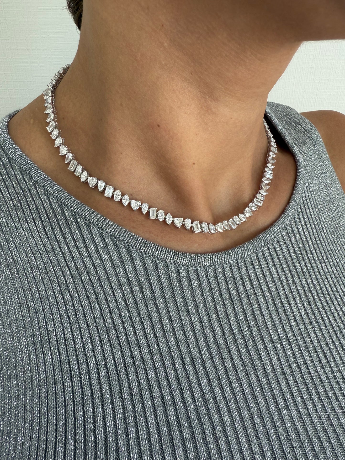 Multi Shape Diamonds Necklace