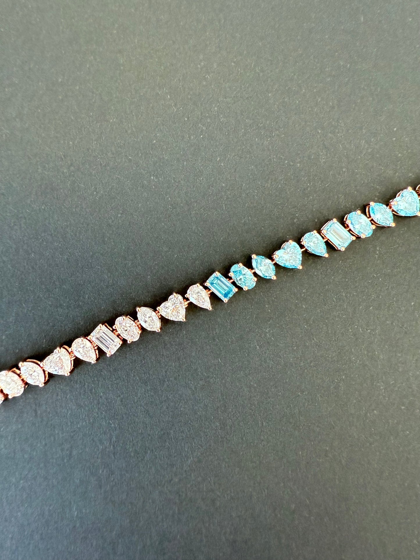 Multi Shape Blue & White Diamonds Bracelet