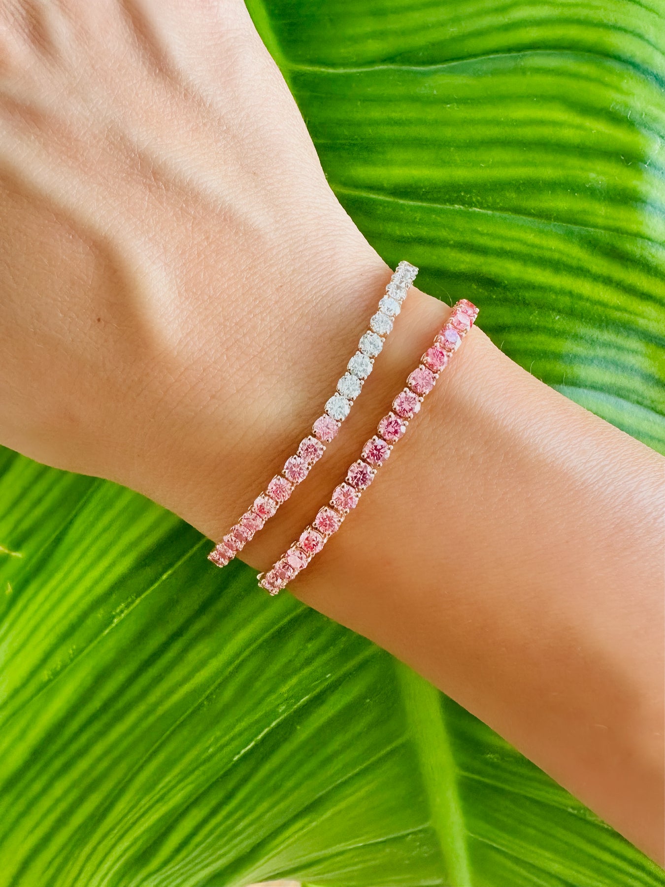 Pink & White Diamonds Bracelet